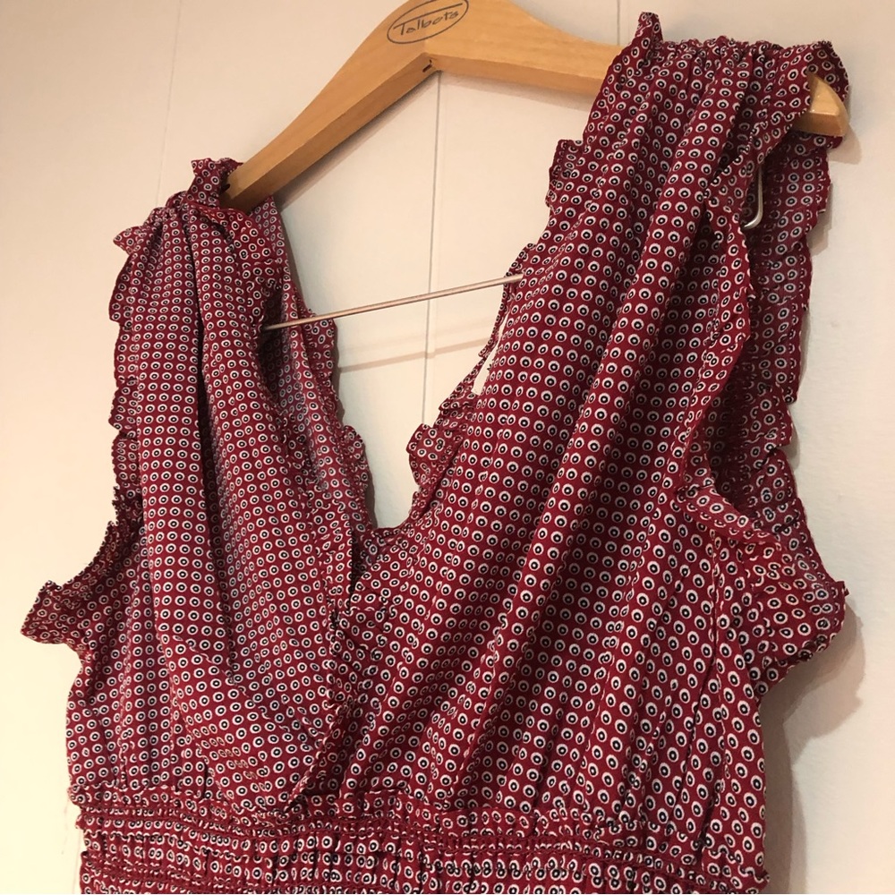 NWT Max Studio London red dots jumpsuit romper wide leg large